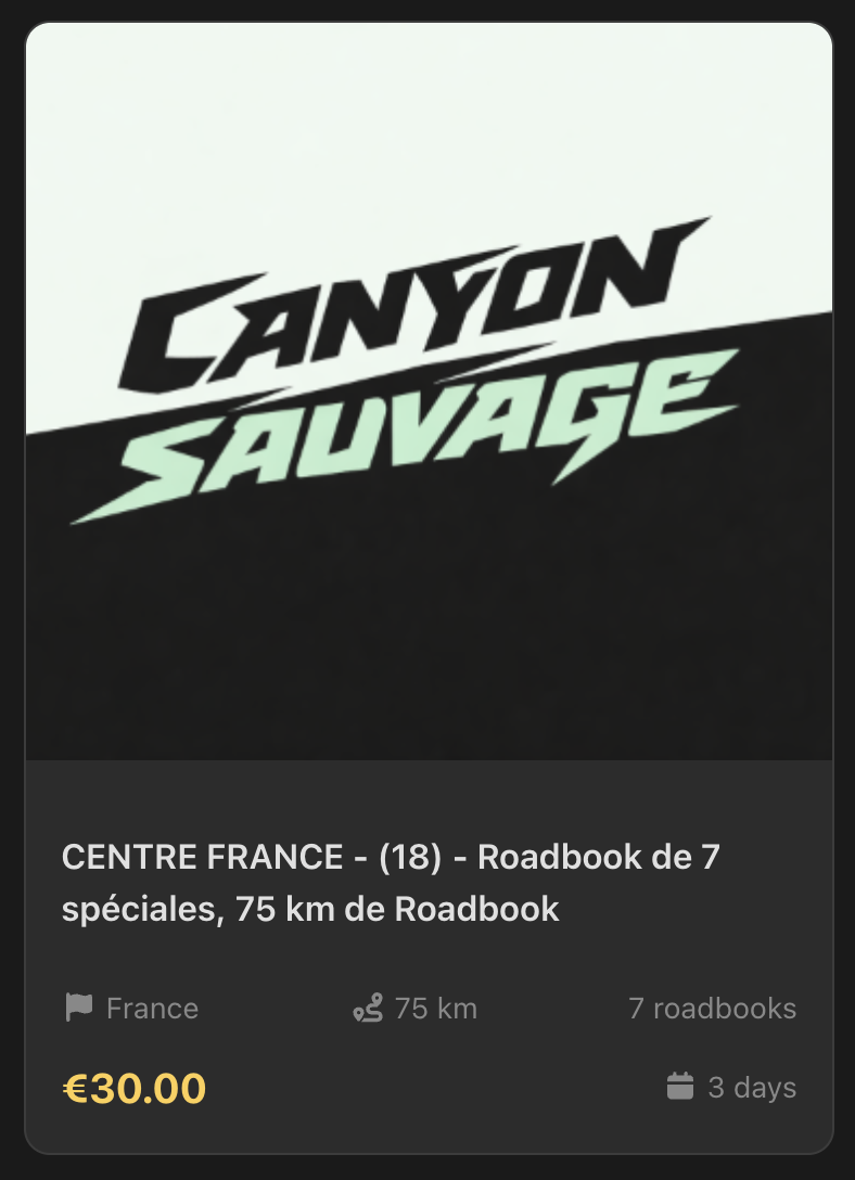 Roadbook Canyon Sauvage — disponible sur Terrapirata